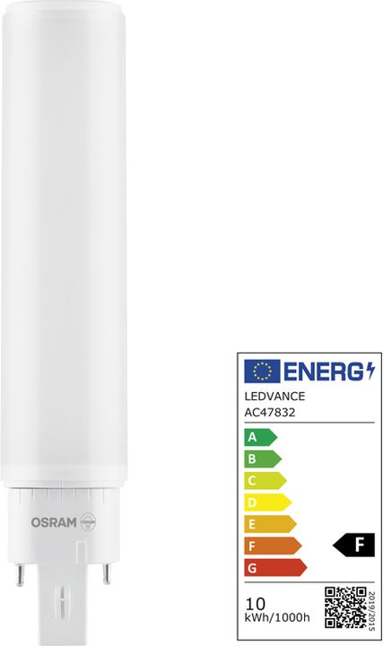 Label énergétique Osram Dulux (G24q-3, 10 W, 990 lm, 1 x, F)
