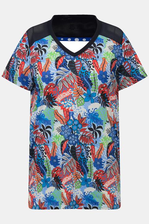 Actual product image Ulla Popken Quick Drying Patch Print Short Sleeve Tee (60)