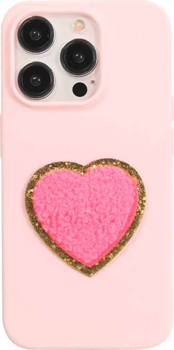 Produktbild PhoneLook Sticker Aufkleber für Handy/Tablet/Computer 3D gestickt Heart rosa