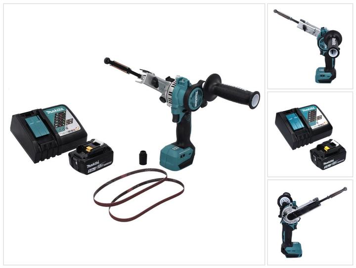 1x Makita DBS 180 lime à bande sans fil 18 V 9 x 533 mm Brushless + 1x batterie 5,0 Ah + chargeur