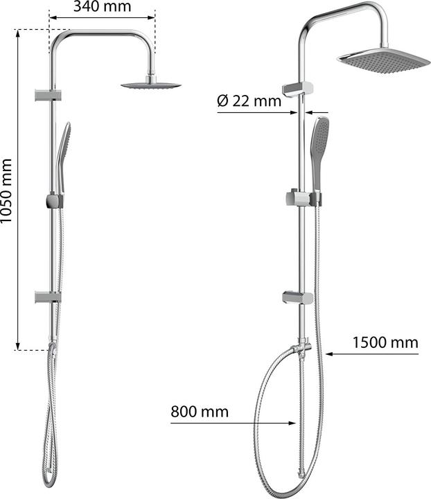 Produktbild Eisl Regendusche Bad EASY FRESH Überkopfbrause-Set Chrom Duschsystem Regenbrause DX12006