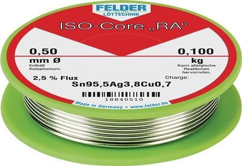 Nutritional values and ingredients Felder Solder wire ISO-Core® RA 0.5 mm 100 g Sn95.5Ag3.8Cu0.7