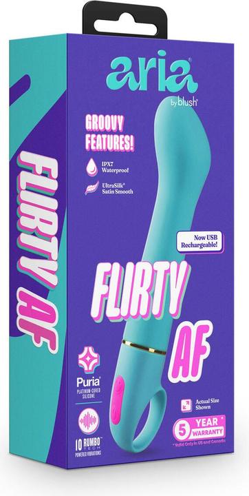Actual product image Blush Aria Flirty Af 2.0 Rechargeable Vibe Teal