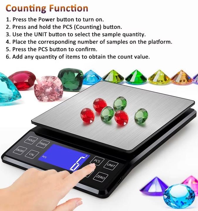 Image du produit Swissdetector Balance Multifonctions numérique rechargeable USB - Acier inoxydable - LCD - 1g/10g