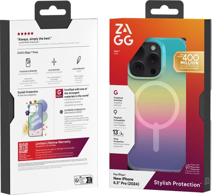 Produktbild Zagg Milan Snap MagSafe iPhone 16 Pro Case - Iridescent (Apple iPhone 16 Pro)