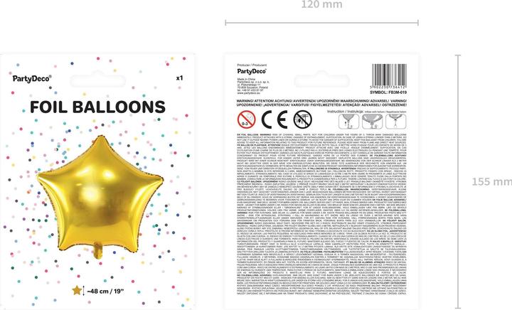 Produktbild Partydeco Sternballon Gold 48cm (1 x)