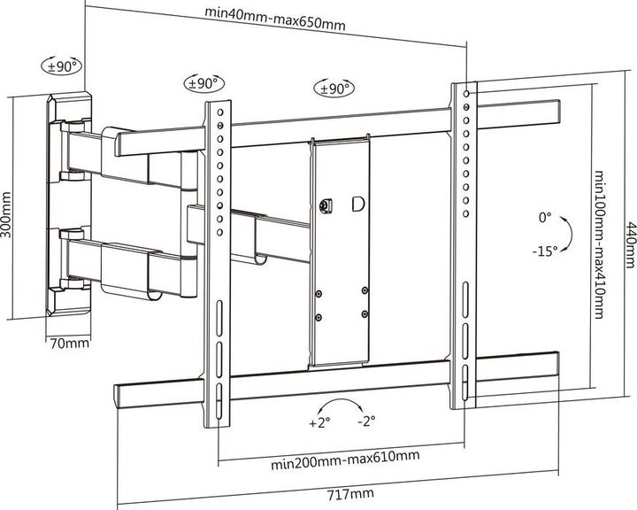 Image du produit Multibrackets Support mural jusqu'à 65", blanc, métal, max. 30 kg (Mur, 30 kg, 37" - 65")
