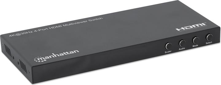 Actual product image Manhattan 4K@30Hz 4-Port HDMI Multiviewer Switch