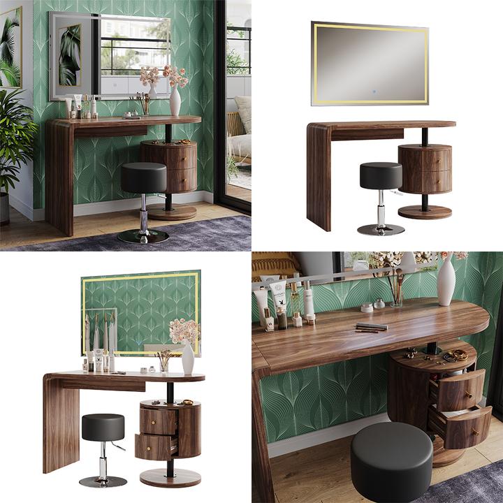 Produktbild Vicco Lara mit Hocker und Beleuchtung (120 x 50 x 76 cm)