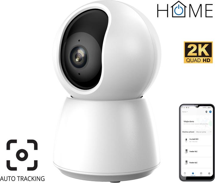 Actual product image iGet HOME Camera CS4 White - WLAN 2K IP camera, night vision, audio, RJ45, auto-tracking