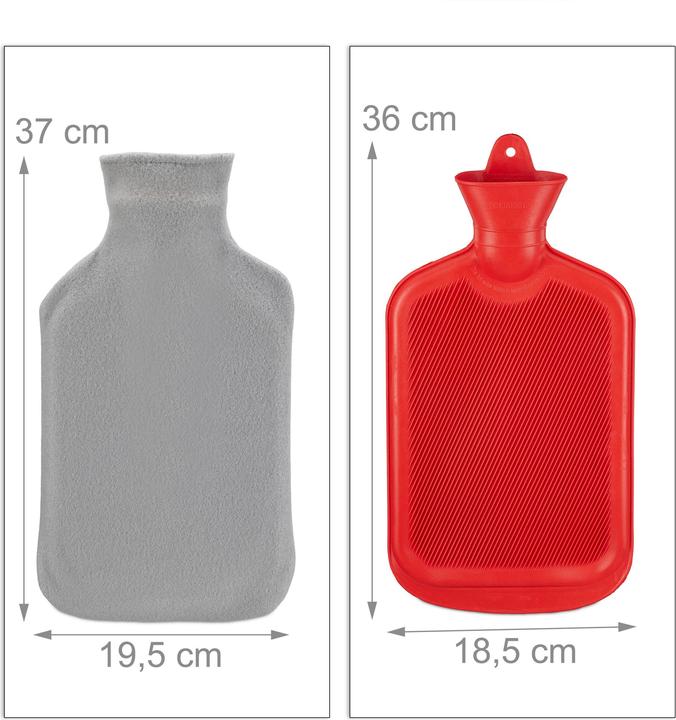 Actual product image Relaxdays Hot water bottle (2 l, Bed flask with cover)