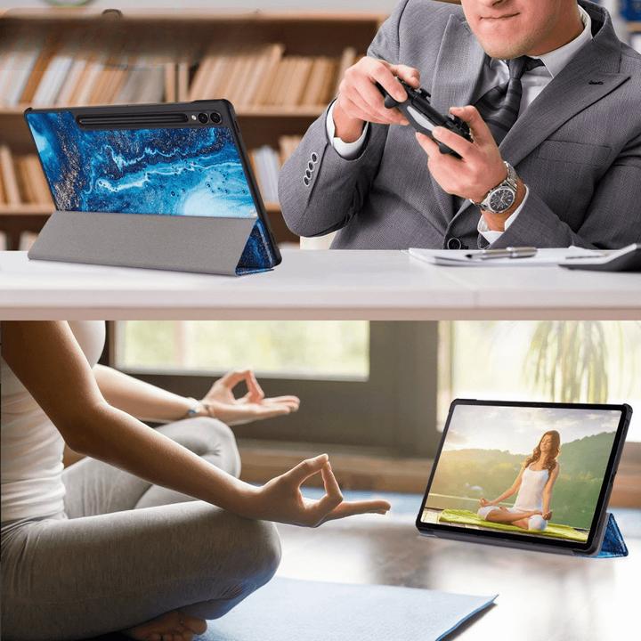 Actual product image Cover-Discount Galaxy Tab S9+ - Tri-fold Smart Case Sea Wave (Galaxy Tab S9+, Galaxy Tab S10+)