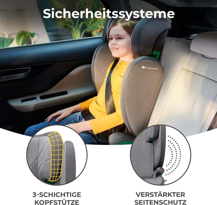 Productafbeelding KinderKraft Junior Fix 2 I-Maat Raket Grijs (Kinderzitje, ECE R129/i-Size standaard)
