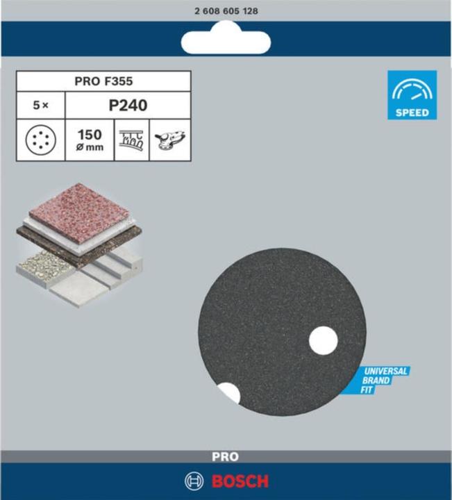 Actual product image Bosch Professional Zubehör PRO F355 sanding sheet, 150 mm, G240 (240)