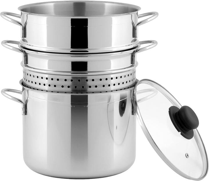 Produktbild Inoxpran Pastamaschine mit Dampfkorb, spülmaschinengeeignet, für Induktion, Gas, Elektro und Keramik