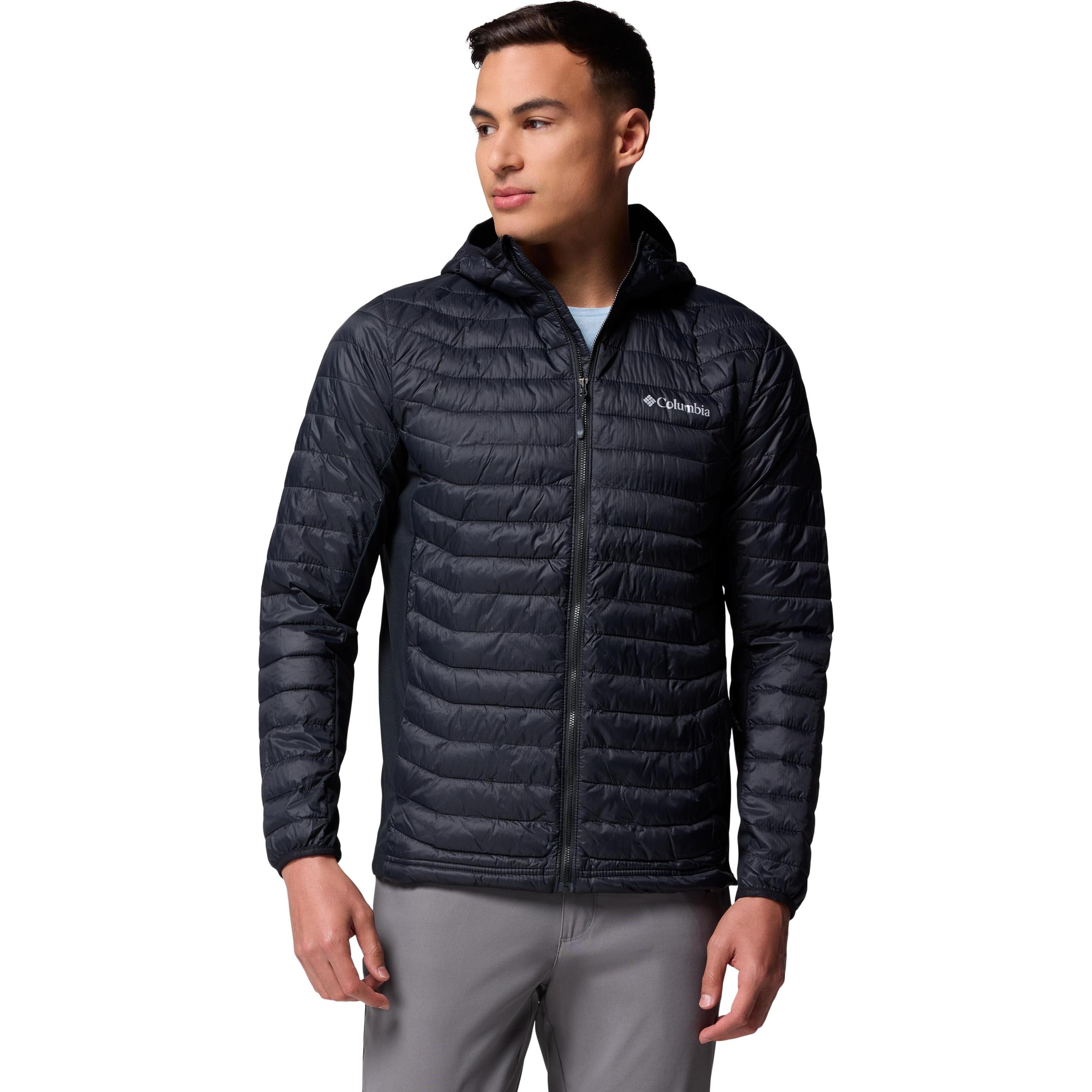 Columbia, Uomini, Giacche Invernali, Powder Pass™ Hybrid Hooded Jacket, Nero, (Xl)