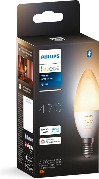 Produktbild Philips Hue White Ambiance BT (E14, 5.20 W, 470 lm, 1 x, G)