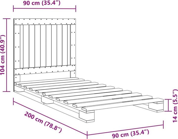Image du produit vidaXL Bettgestell (90 x 200 cm)
