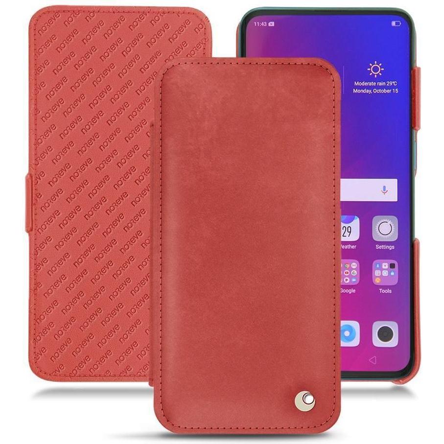 Noreve Lederschutzhülle horizontal (Oppo Find X), Smartphone Hülle, Rot