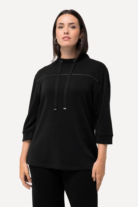 Produktbild Ulla Popken Sweatshirt, Ziersteine, Classic, Stehkragen, 3/4-Arm (50, 52)