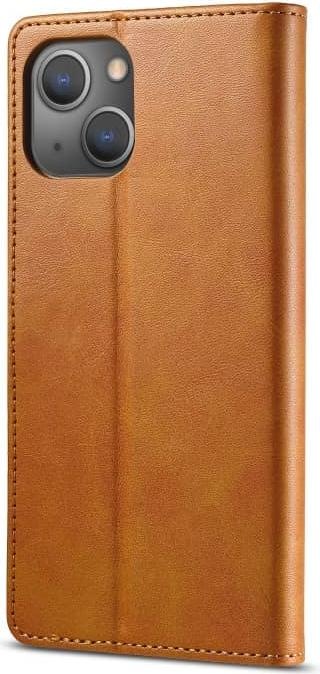 Produktbild LC.Imeeke iPhone 16e - Wallet Etui mit 3 Kartenfächern & Magnetverschluss, hellbraun/orange (Apple iPhone 16e)