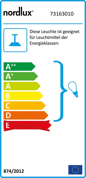 Energie-Label Nordlux Read 20, Pendelleuchte, Glas (E27)