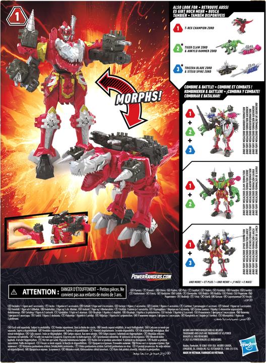 Actual product image Power Rangers Dino Fury T-Rex Champion Zord combinable zord