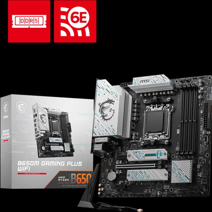 Produktbild MSI B650M GAMING PLUS WIFI (AM5, AMD B650, mATX)