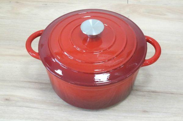 Produktbild alpina Casserole enamel cast iron Red (24 cm, Bräter + Schmortopf, Gusseisen)