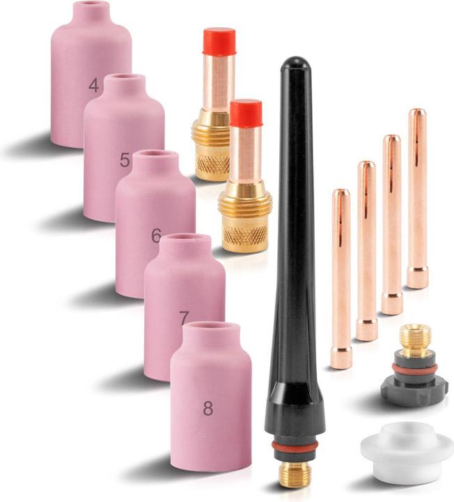 Actual product image Stahlwerk Welding accessories TIG gas lens set 14 pieces for WP SR Binzel 17 18 26