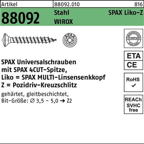 Energy Label Spax Linsenmultikopf Bremsrippen Z2 Vollgewinde Wirox (1000 Screws per piece)