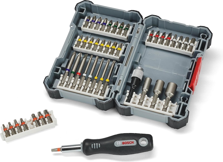 Image du produit Bosch Professional Zubehör Jeu d'embouts de vissage, 45 pièces (Croix Phillips PH 1, Croix Phillips PH 2, Croix Phillips PH 3, Croix Pozidriv PZ 1, Croix Pozidriv PZ 2, Croix Pozidriv PZ 3, Hexagonale (hexagonal) 3, Hexagonale (hexagonal) 4, Hexagone (hexagonal) 5, Hexagonale (hexagonal) 6)