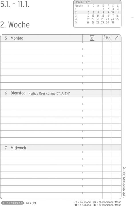 Produktbild Chronoplan Wochenplan (Mini, 1 Woche / 2 Seiten)