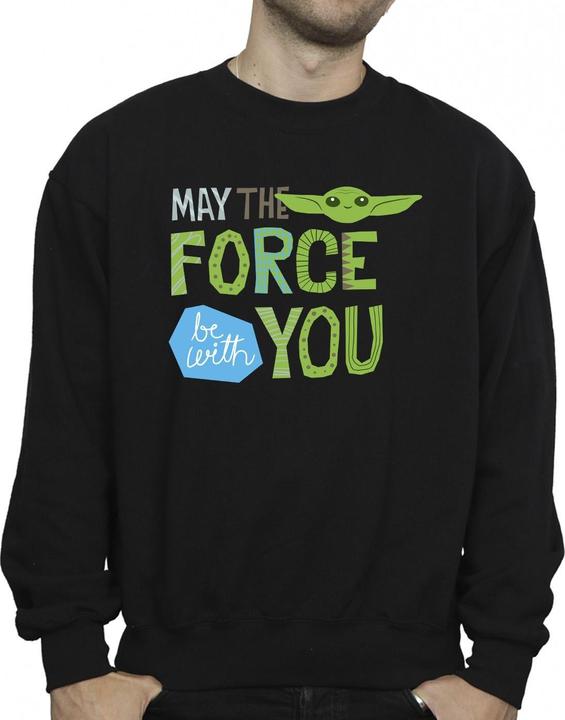 Actual product image Star Wars Mens The Mandalorian May The Force Be With You Sweatshirt (XL)