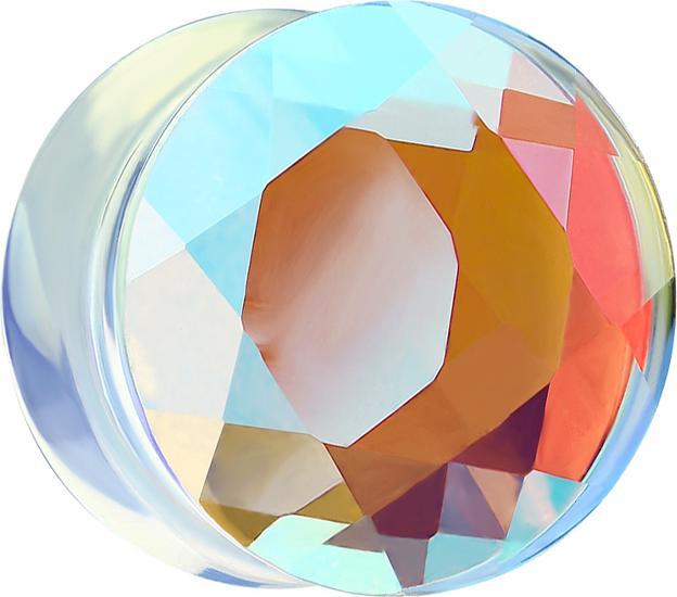 Image du produit Star Piercing Flared Plug facetté irisé en verre (sans laiton, Verre)