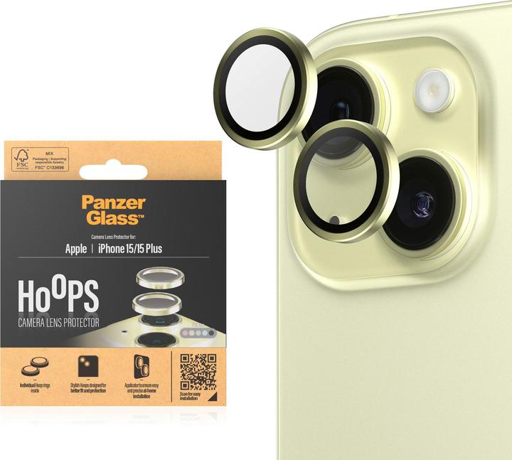 Actual product image PanzerGlass Hoops Camera Lens Protector (1 Piece, Apple iPhone 15, Apple iPhone 15 Plus)