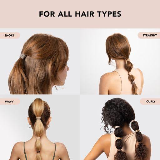 Actual product image Kitsch Medium nylon elastic bands with glitter effect set of 12 (Hair tie)