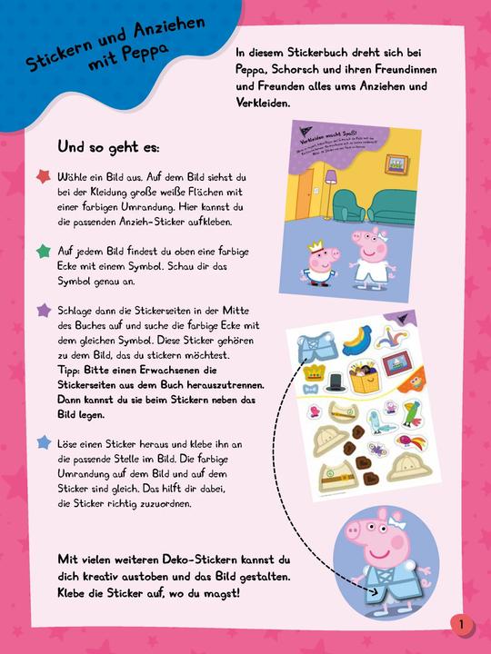 Produktbild Peppa Pig Mein Stickerbuch Anziehen mit Peppa