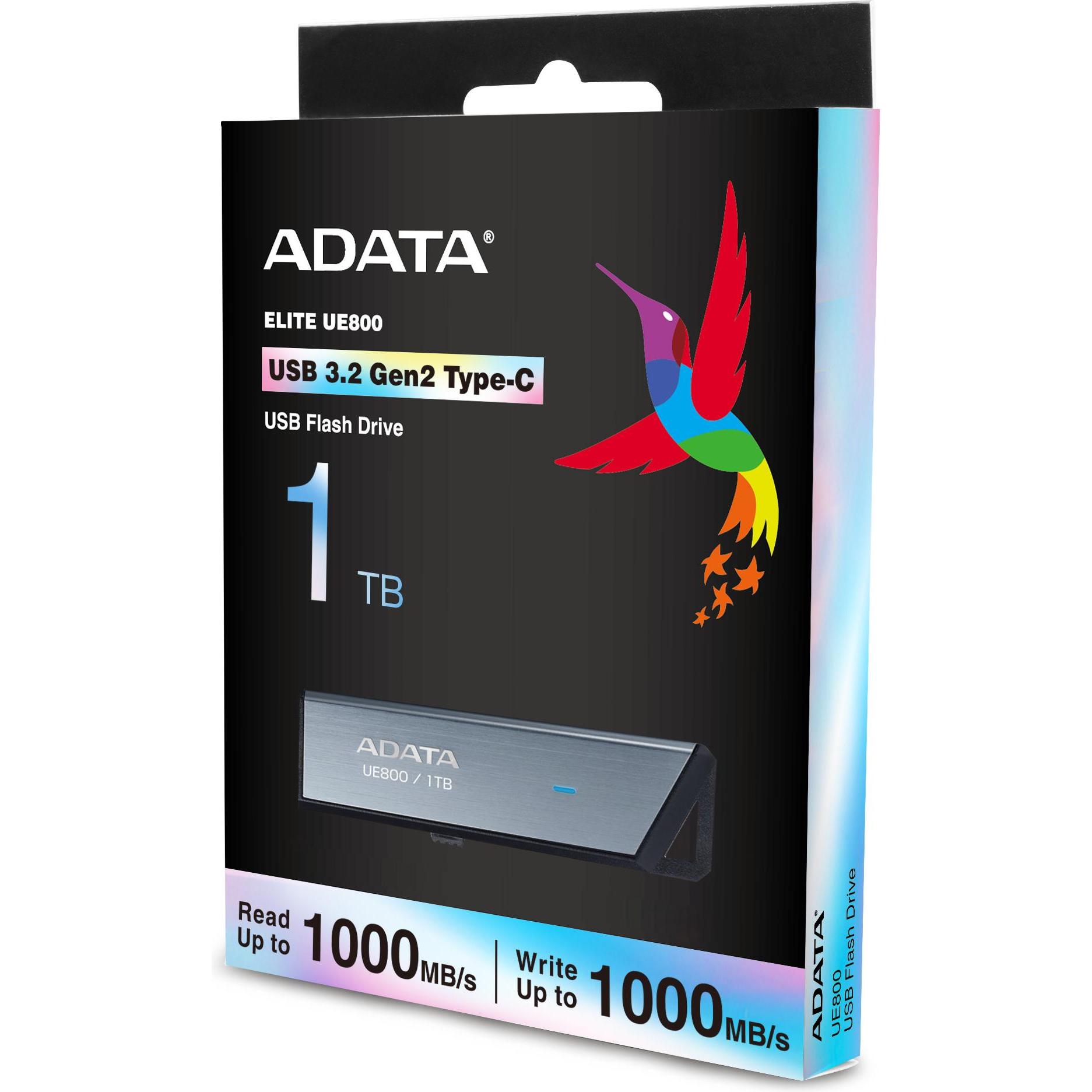 Thumbnail - Adata MEMORY DRIVE FLASH USB-C 1TB/SILV AELI-UE800-1T-CSG (1000 GB, USB-C), USB Stick, Silber