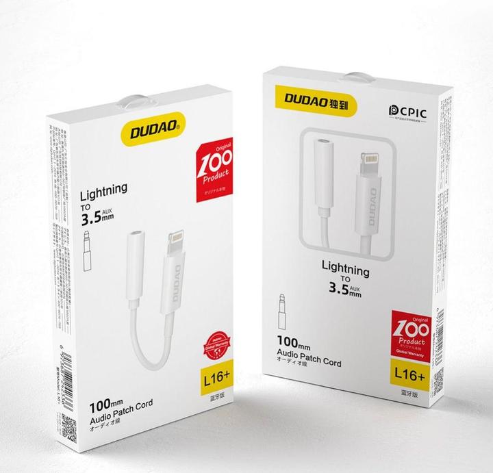 Produktbild Dudao Adapter Headphone Adapter Lightning (male) to 3.5mm mini jack (female) 10cm (3.5mm Klinke, Lightning)