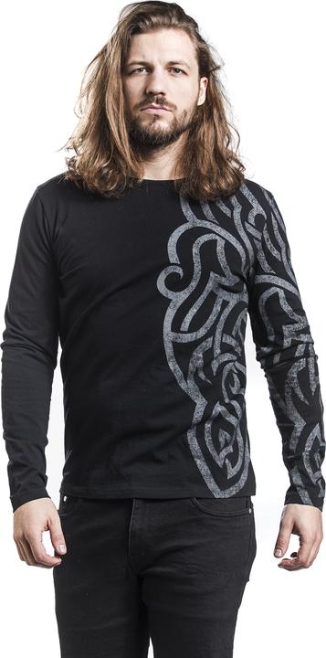 Produktbild Black Premium Langarmshirt mit grossem Ornament (XL)