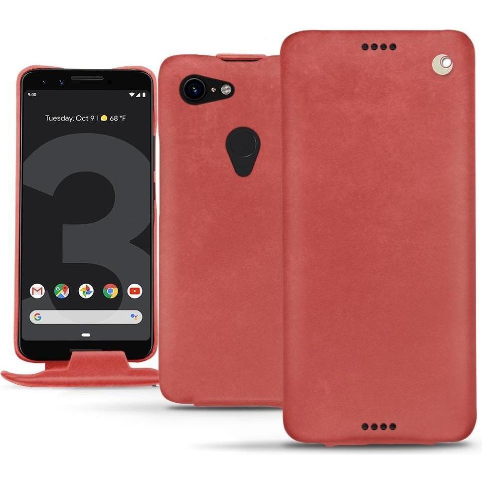 Noreve Lederschutzhülle vertikal (Google Pixel 3), Smartphone Hülle, Rot