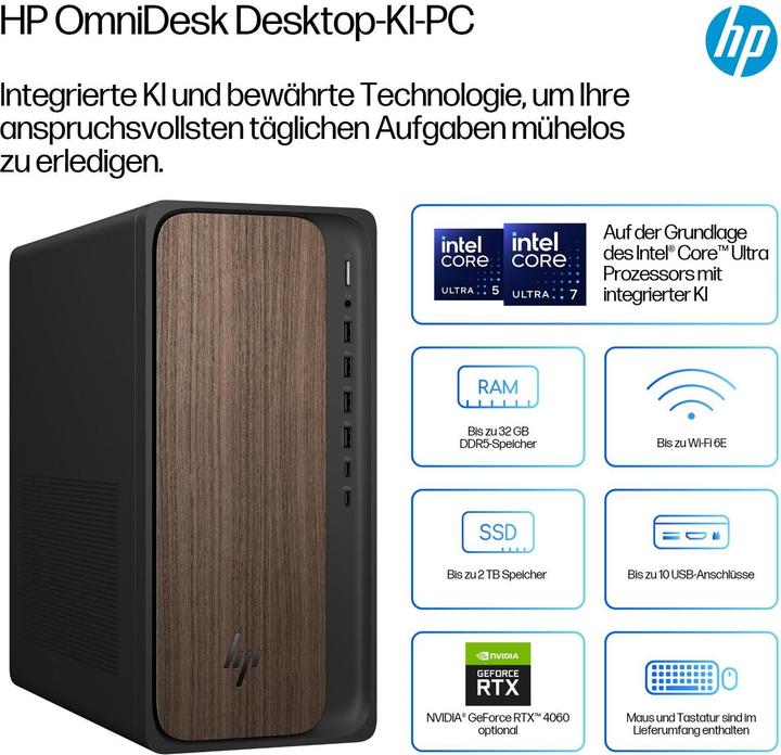 Produktbild HP OmniDesk AI M03-0156ng (1000 GB, 16 GB, Intel Core Ultra 5 225)