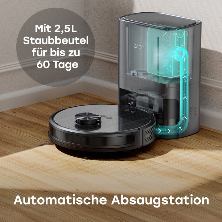 Actual product image Zaco A10s Pro Steel Grey (Vacuum mopping robot)