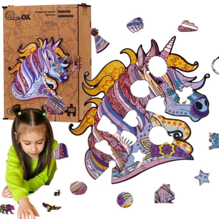 Actual product image Maksik Wooden puzzle fairy tale unicorn PuzA3-00721