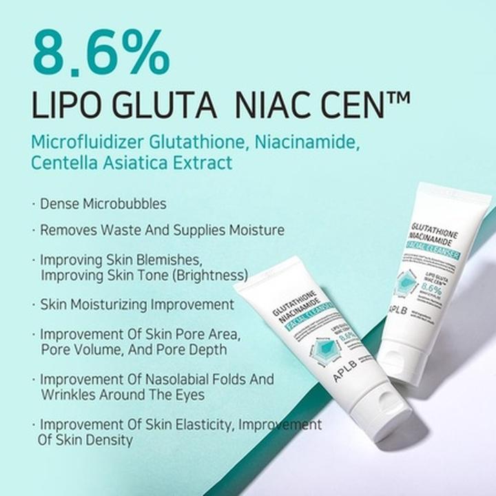 Immagine prodotto Aplb Glutathione Niacinamide Facial Cleanser Lipo Gluta Niac 8.6% 2.71 (Mousse detergente, 80 ml)