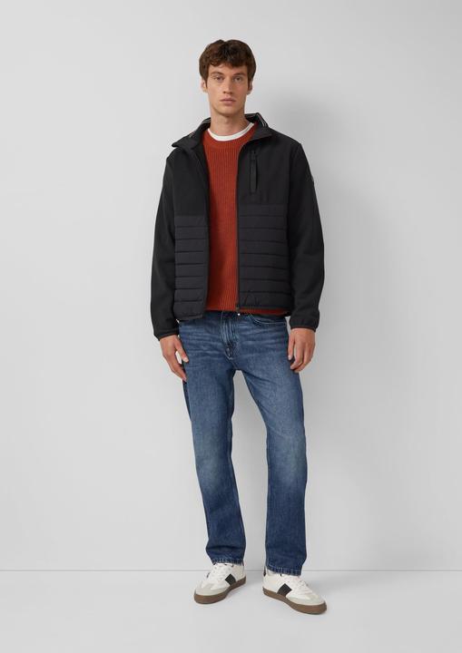 Produktbild s.Oliver Strickpullover Strukturierter Baumwoll-Pullover mit Label-Patch (XL)