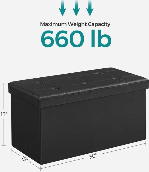 Immagine prodotto Songmics Petto LSF105 in pelle nera 76,0 cm (76 cm)