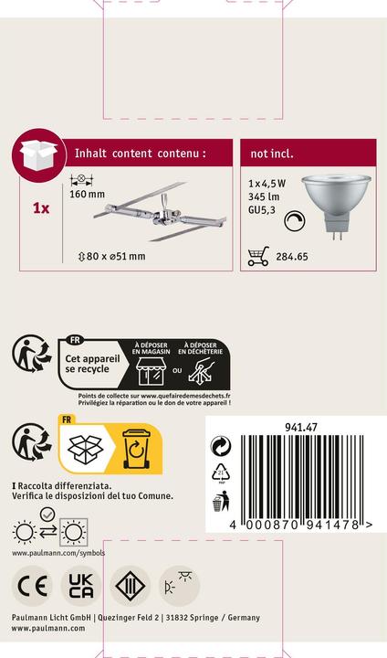 Produktbild Paulmann Wire System Togo (3200 lm, GU5.3)