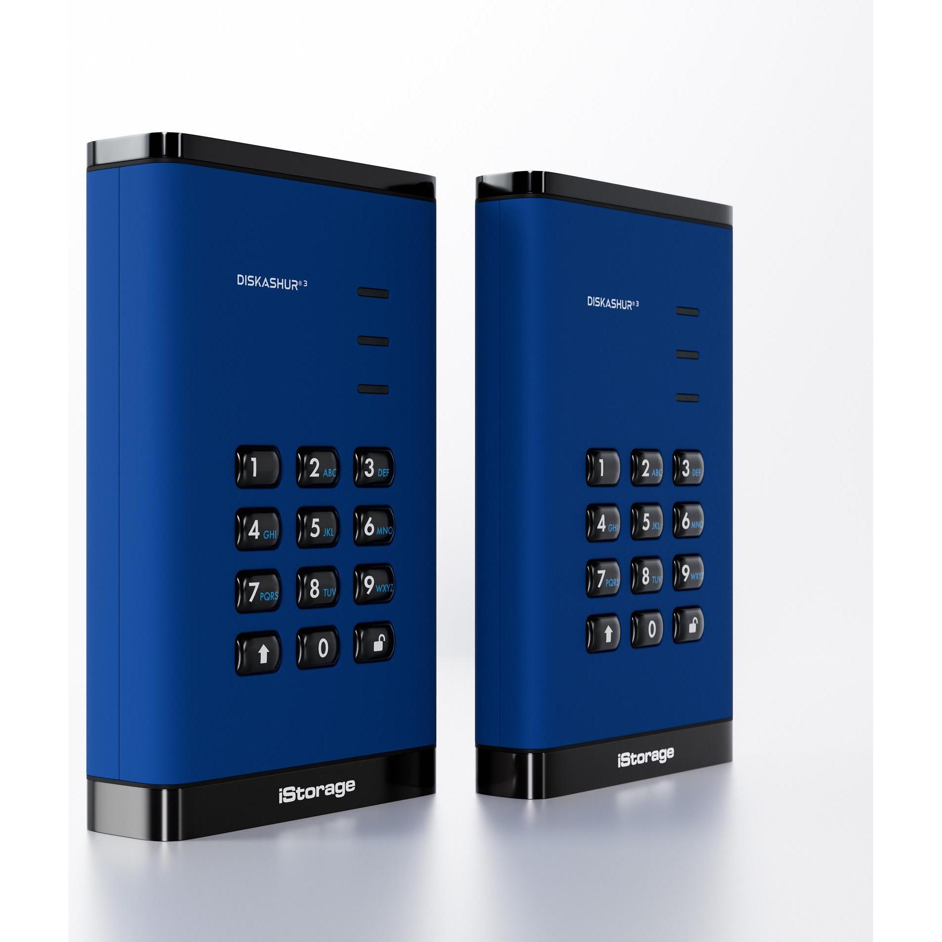 Thumbnail - iStorage diskAshur3 SSD 4TB - Blue (4000 GB), Externe SSD, Blau